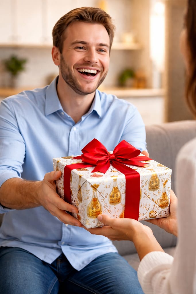 un_hombre_recibiendo_regalo_de_perfume_arabe_dia_del_padre_madre_reyes_fin_de_año_mejor_regalo_de_dubai